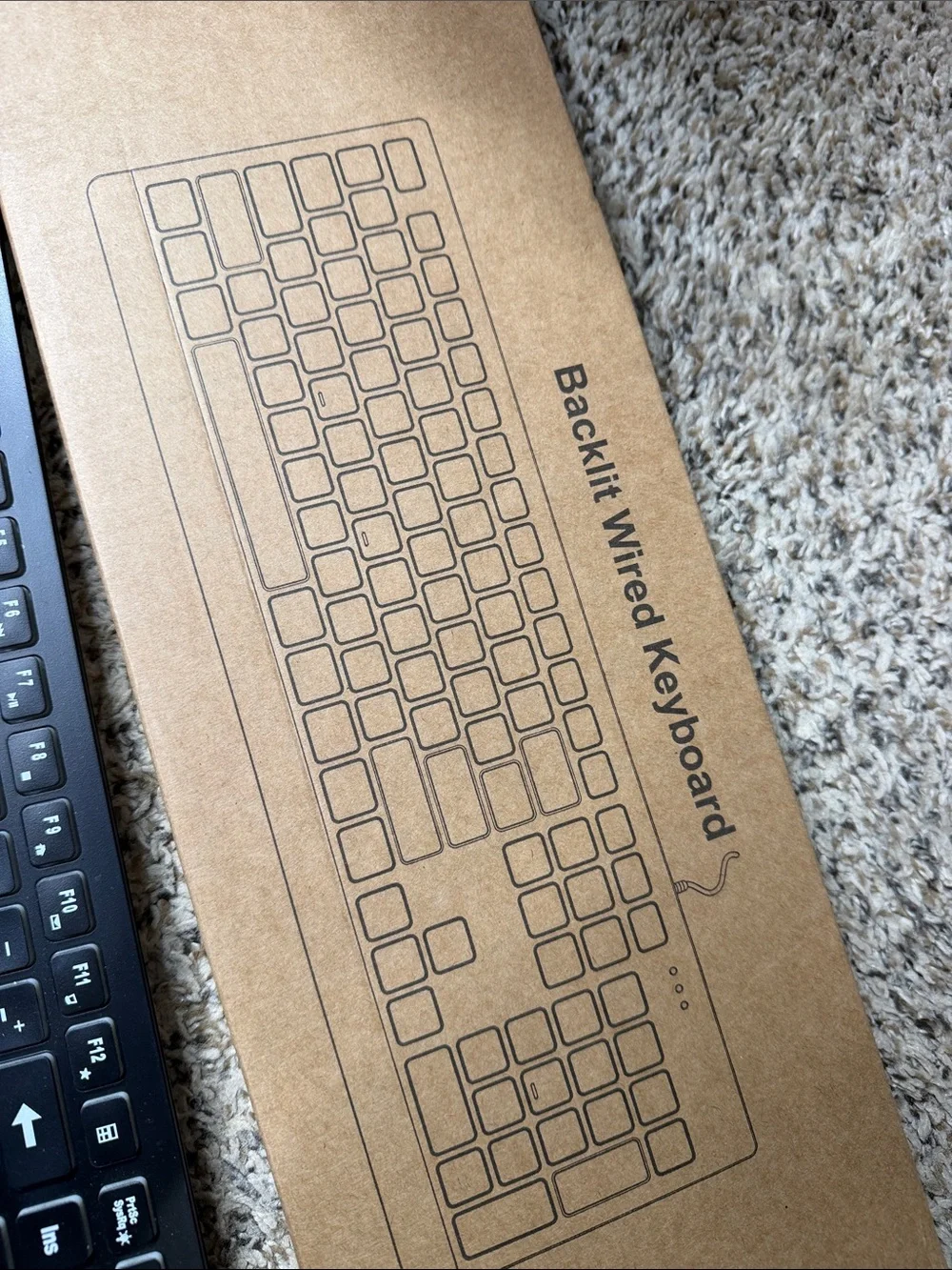 Wired Blacklit USB Keyboard - Slim Full-Size Layout